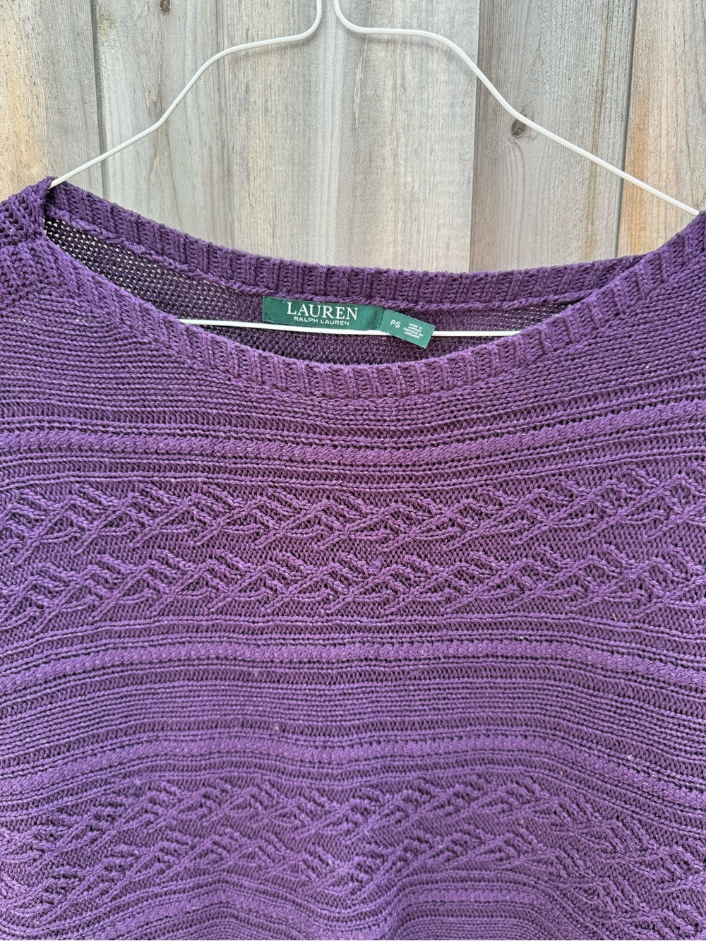 Ralph Lauren Purple Textured Crop Sweater